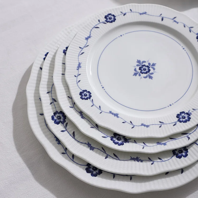 P&T ROYAL WARE porcelain manufacturers ceramic dinnerware set fine bone china dinnerware set china kitchenware plate set pastel