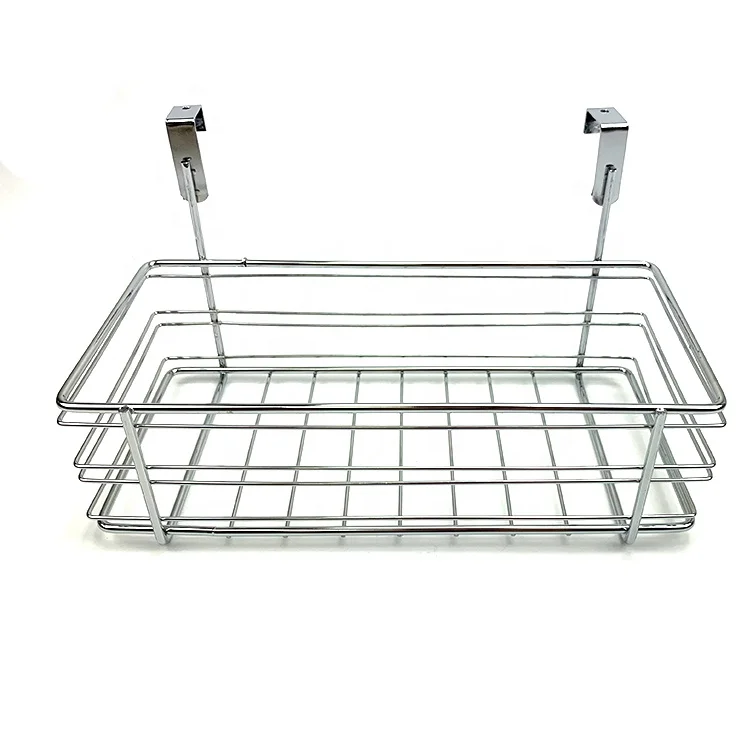 Metal Wire Basket Over The Cabinet Door Organizer Holder Grid Hanging  kitchen and bathroom Storage Baskets