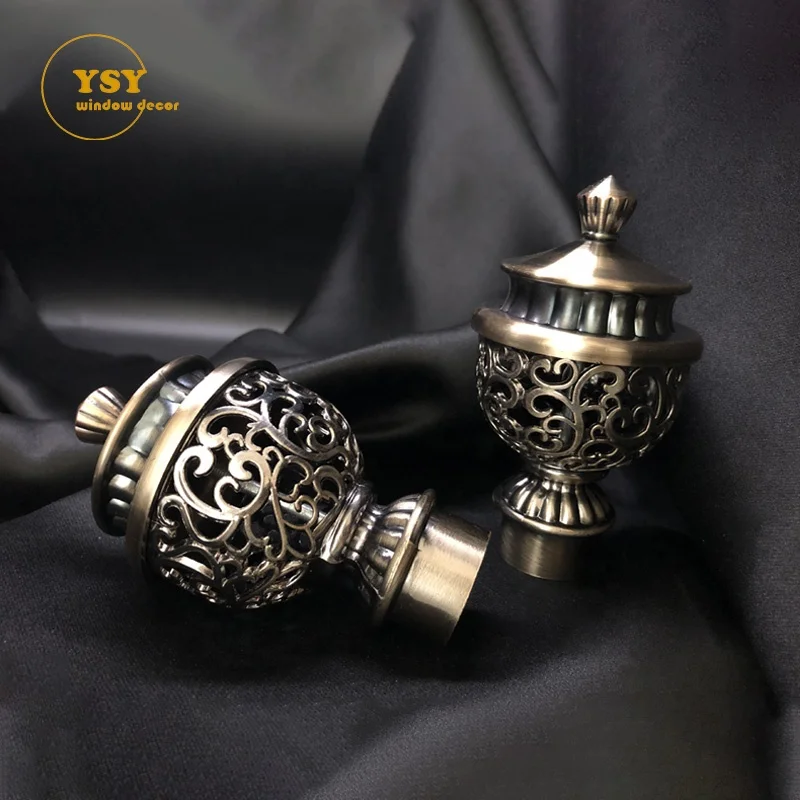 Wholesale Price New Design Metallic Antique Brass Curtain Poles Rods Accessories