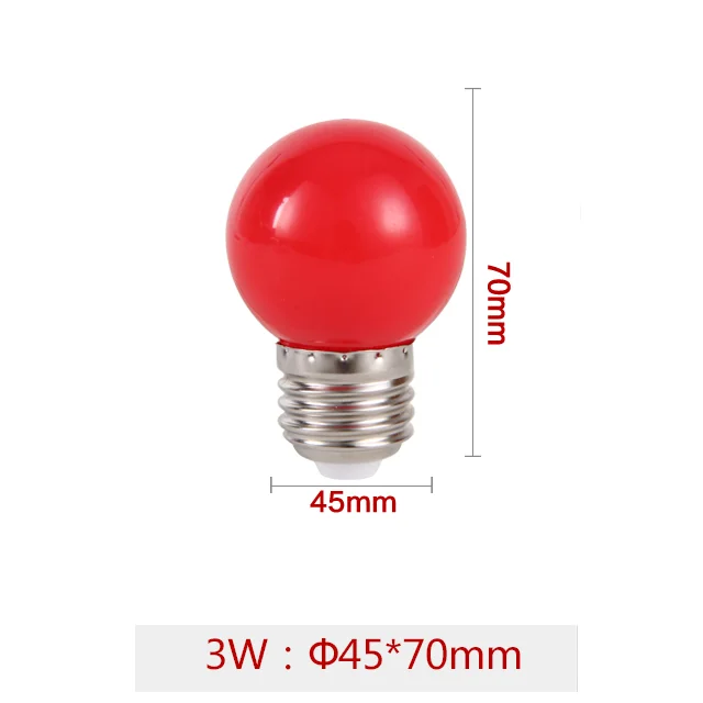 Colored Led Light Bulbs 3W E27 White Red Blue Green Yellow Orange Pink Color Wholesale Mini Led Light Decoration Colorful Bulbs