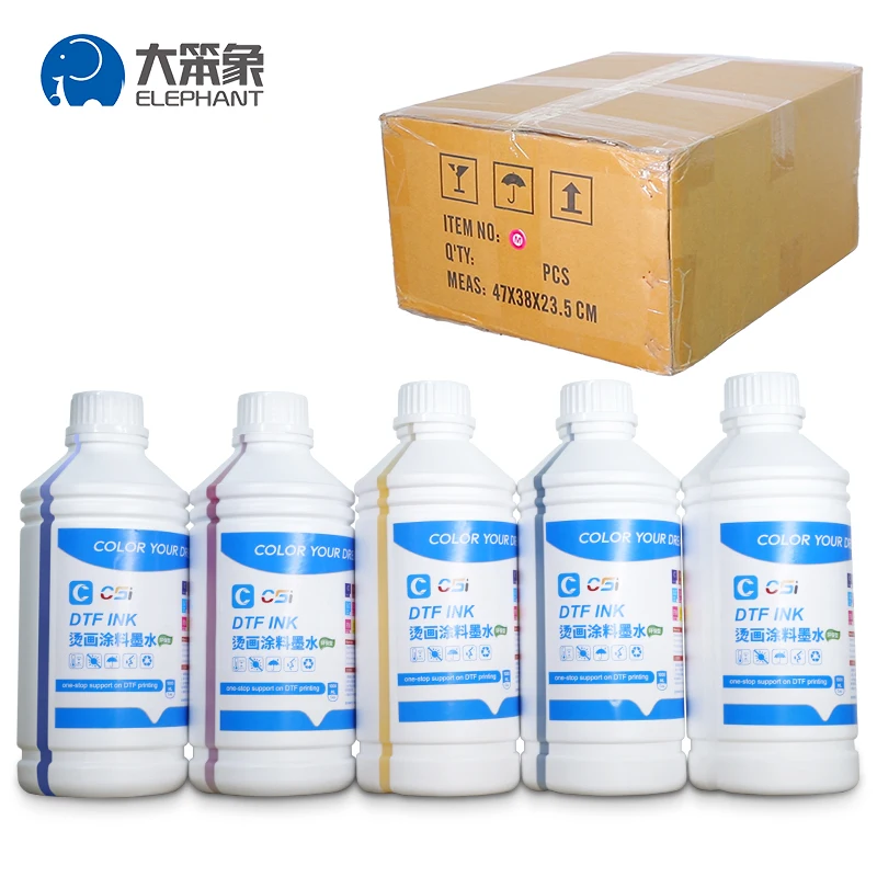 White1000ML Premium Color Bottle DTF Tinta Pigment Ink for E-pson XP600 L1800 L1300 L805 L800 Printer