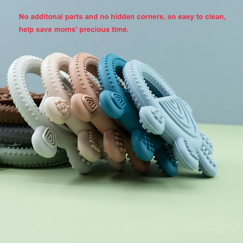 USSE Food Grade Safe bpa-free Silicone Palm Teether Baby, Palm Shape Colorful Teether Baby Kids Baby Teether