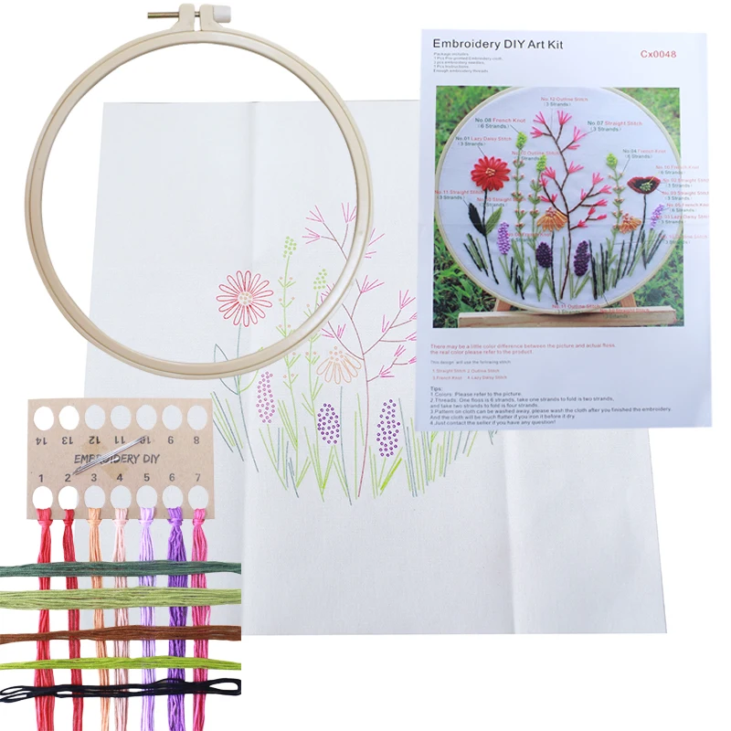HOT Selling Flower Decoration DIY Embroidery Cross stitch Kit Beginner Needlework Set DIY Embroidery Set Cross Stitch Kit