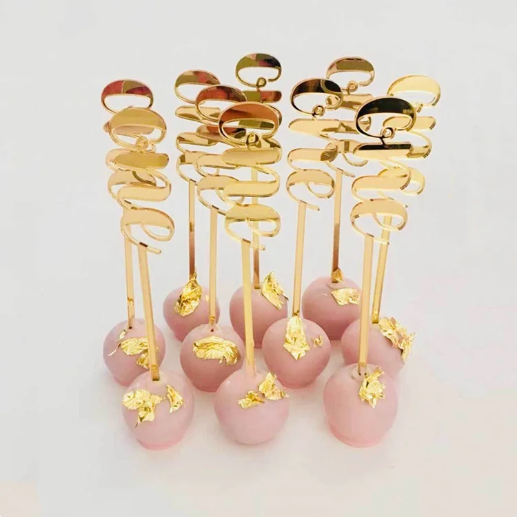 Custom Acrylic Cake Pop Sticks Perspex Birthday Cake Toppers Anniversary Parties
