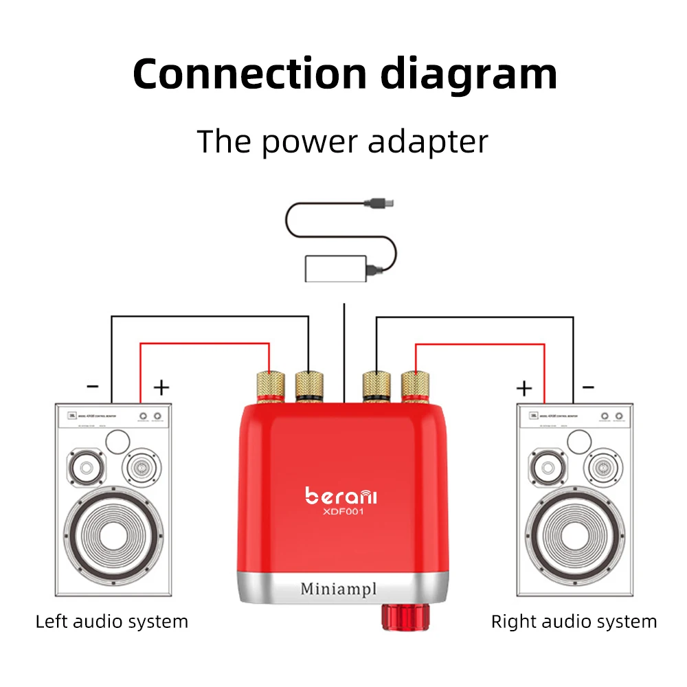 XDF001 New Arrivals 2 Channel BT 5.0 Mini Wireless Audio Power Hifi Stereo Speaker AMP for Home Berani Power Amplifier