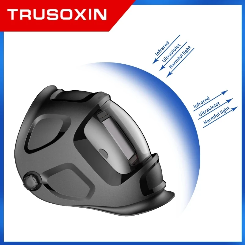 Solar Auto Dimming Electric True Color Welding Mask Helmet Welder Cap Welding Cap Protection Piece Large Window