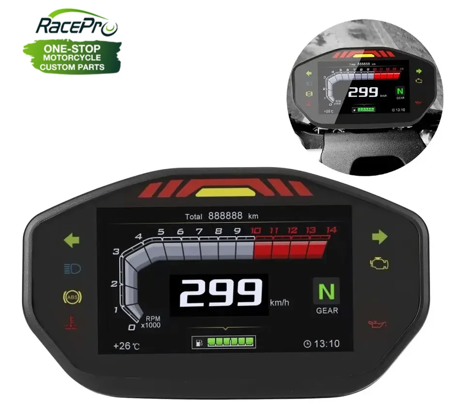 Universal Motorcycle LCD Digital Speedometer TFT 6 Gear Backlight Motorcycle Odometer For 2 4 Cylinders Motorcycle Meter