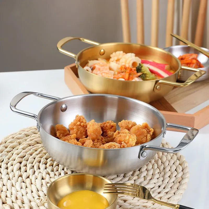 Kitchenware Korean Ramen Pot Gold Outdoor Stainless Steel Hot Pot Sea Food Pot set