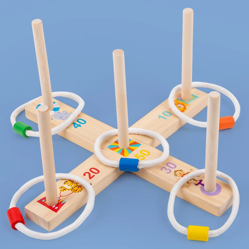 2025 New Montessori Educational Puzzle Games Ring Matching Logical Color RingToss Enjoying Party Time Toys For Kids Boys Girls