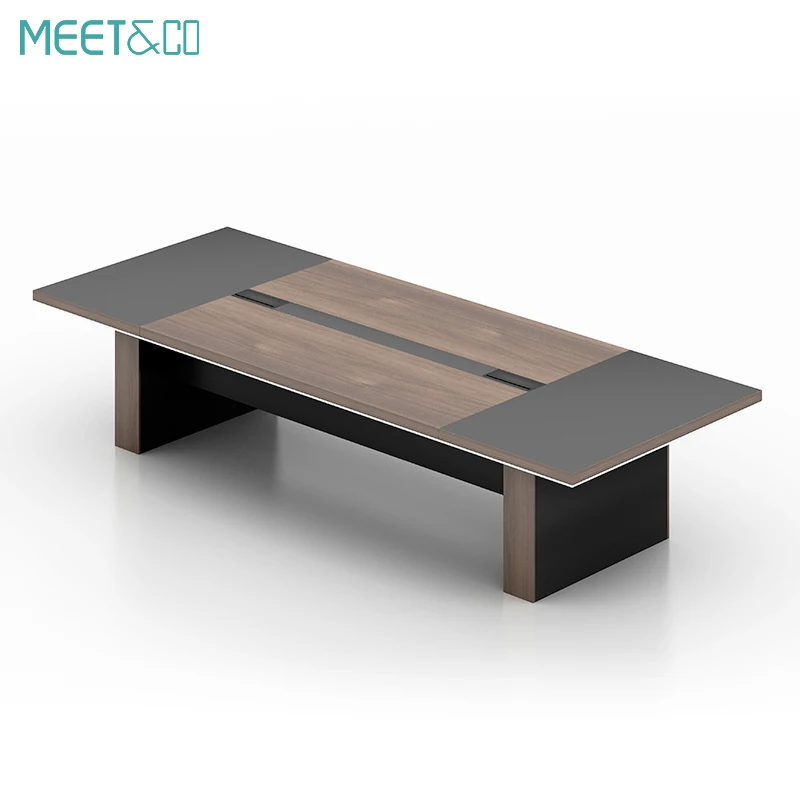 Modern European Style Seater Conference Table Set Wood and Steel Material for Office School Hotel or Outdoor Use