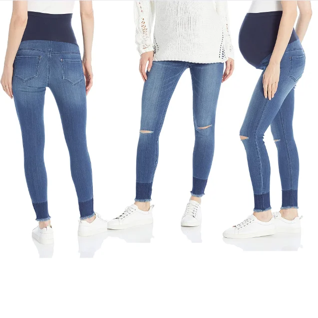 
Leg skinny jeans elastic pant maternity long denim trousers pregnancy women jogger 