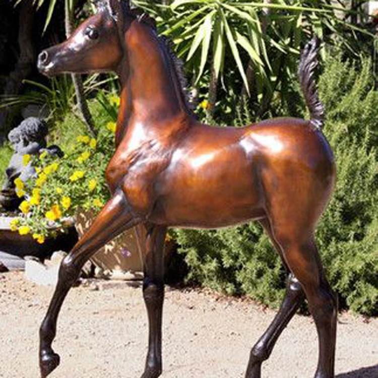 China Wholesale bronze arabian rearing horse sculpture for sale