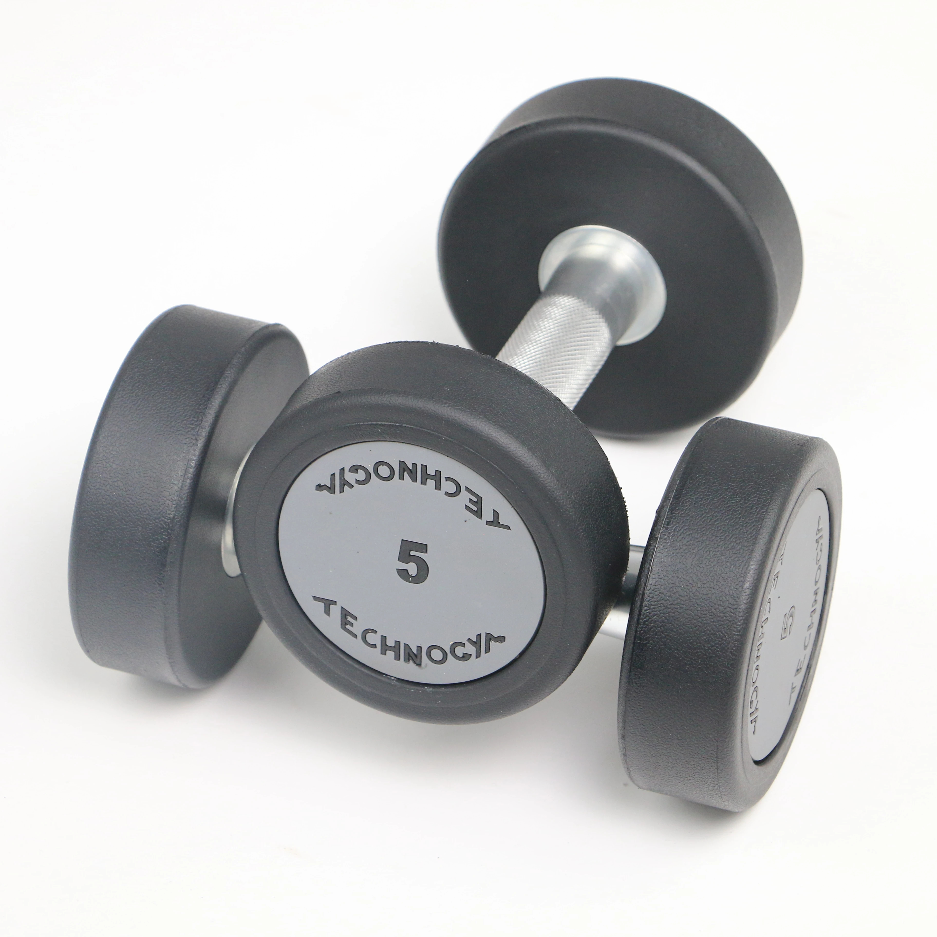 Round shape Techno Gym  Rubber Coating Gym Dumbbell Weights Rubber Round Dumbbells