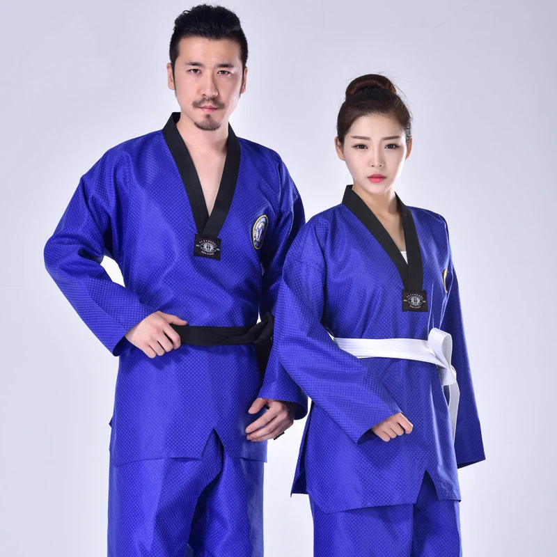 Custom Taekwondo Uniform Clothes Traditional Red Suit Adult Student Taekwondo  dobok approve Black V-Neck clothing
