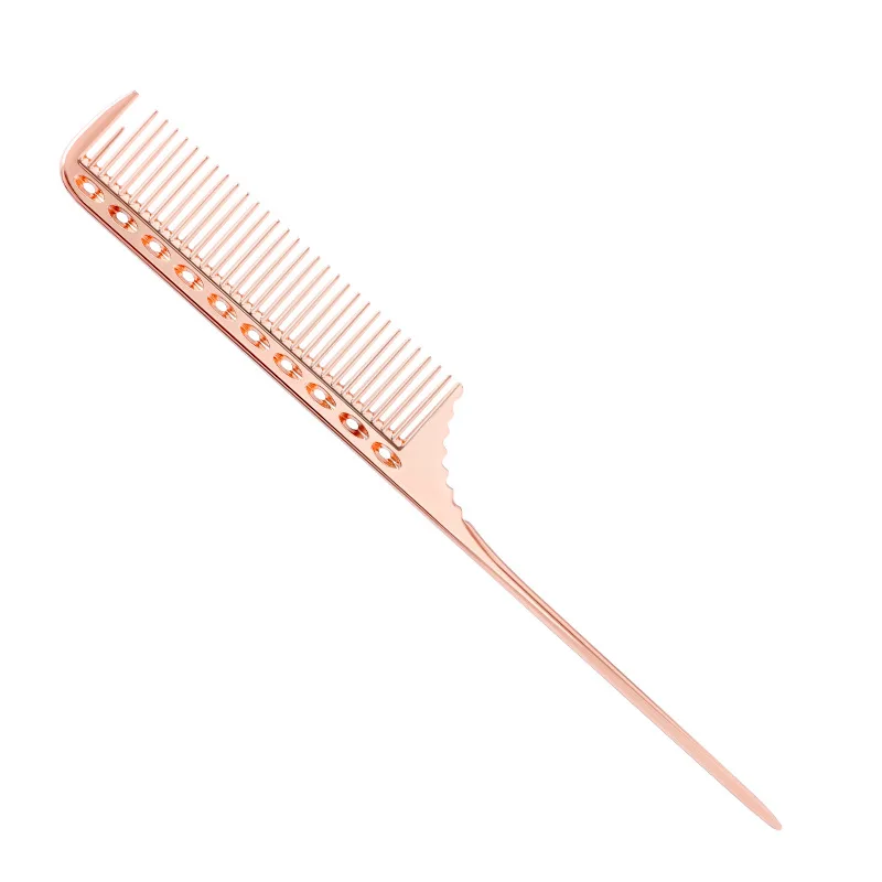 Metal Fine Tooth Hair Dyeing Comb Salon Tool Stainless Steel Hair Pick Comb Space Aluminum Hair Comb