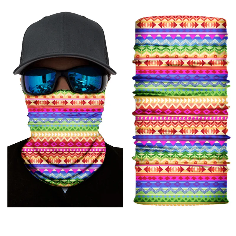 Ski Microfiber Material Printing Multifunctional Seamless Motorcycle Bike Neck Tube Gaiter Skull Sports Face Mask Bandana