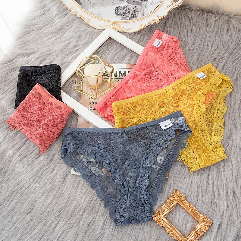 Hot Selling Ladies Full Back Hipster Panties Seamless Transparent Back Fabric Large Size Lace Underwear Plain Dyed Logo Crotch