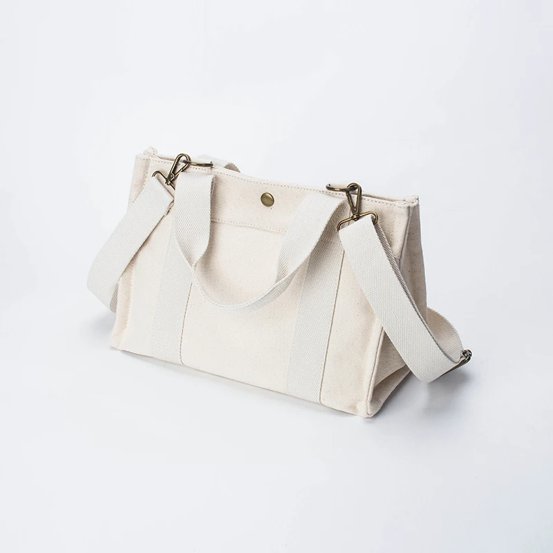 
High quality classic organic canvas tote bag fashion women canvas handbag casual canvas shoulder bag 