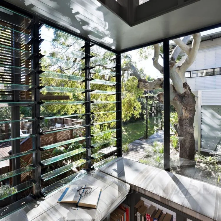 Sound-proof Glass Jalousie Adjustable Aluminum Louver windows for Balcony