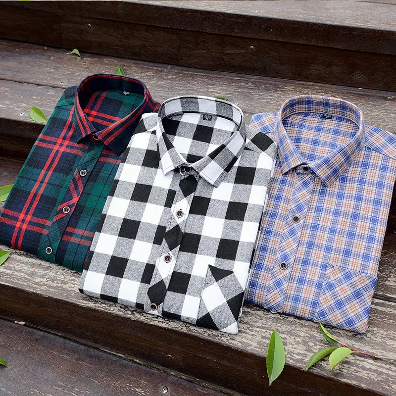 Arrival Stretch Mens Shirts Men Plaid Flannel Shirt 2022 Wholesale Custom New Long Sleeve Full Sleeve Casual Pocket Tracksuit