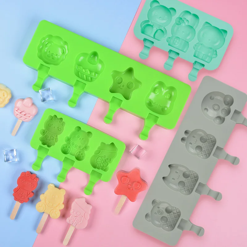 Silicone Ice Cream Mold Tools Ice Pop molds Silicone Popsicle Ice Cream Mold For Kids DIY