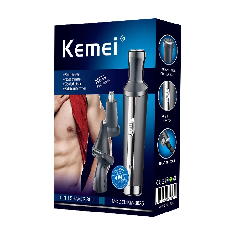 Kemei KM-3025 изготовленным на заказ логосом бытовой Высокое качество светодиодная лампа электрическая машинка для стрижки волос в