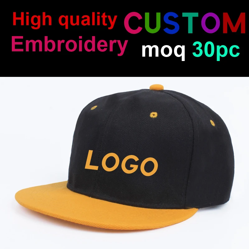 Customized LOGO Classic Hip Hop Embroidery Sports Snapback Cap For Men