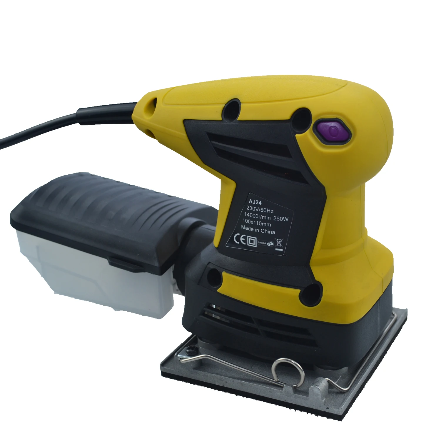 
120V OEM Electric Palm Sander 110x100 mm Base Fast Change Sanding Paper With Soft Grip For Export 