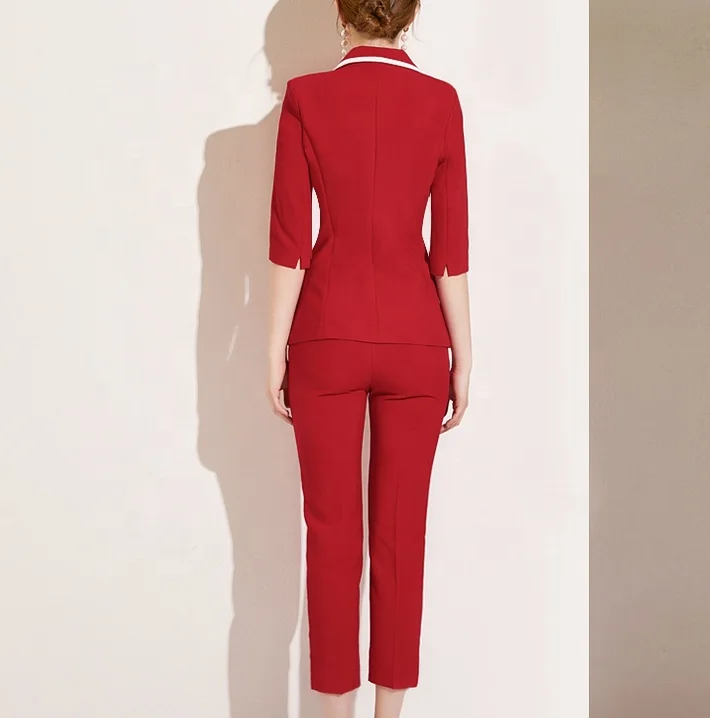 Custom Oem Blazers Two Piece Set Womens Business Wear Suits Ladies Suit Women Two Piece Pants Set Female Suites