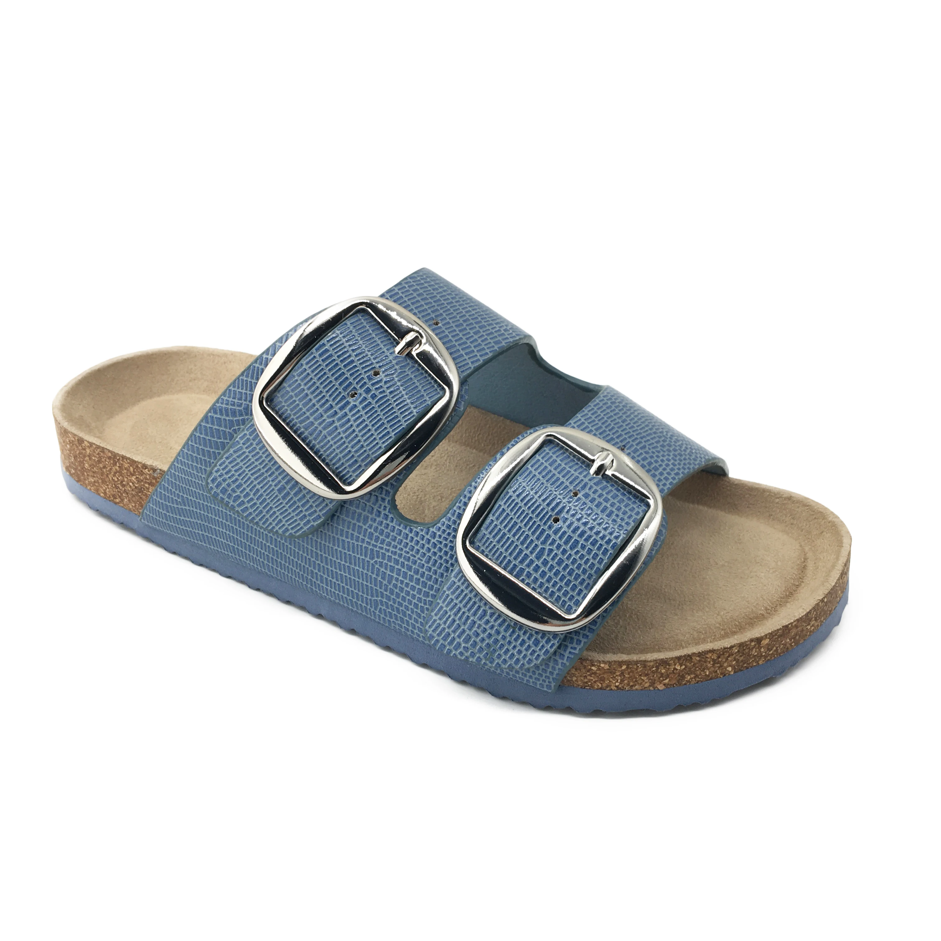 Custom Beach Toe Leather Slides Cork Slippers Women Sandals Casual Slip on Slides Shoes EVA PU Microfiber Outdoor Slippers