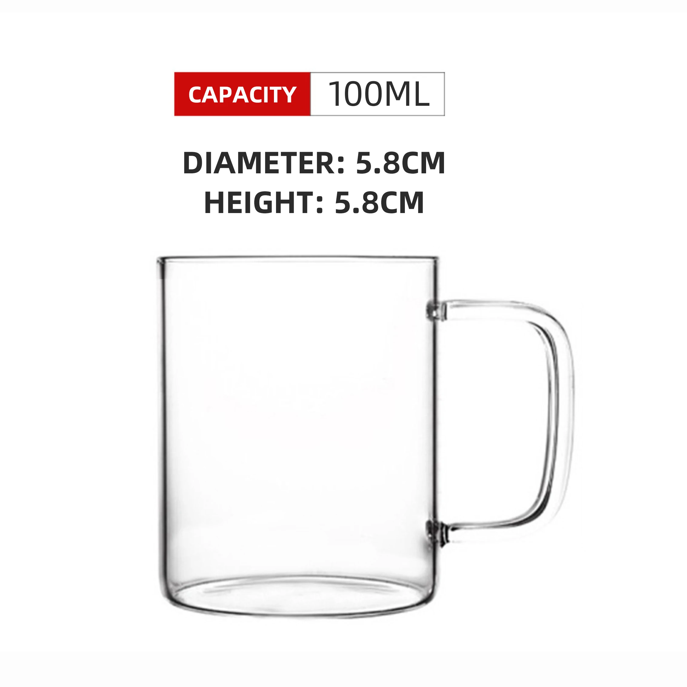 
Glass tea cup transparent glass cup tea drinking tea set household with handle heat-resistant high borosilicate material 