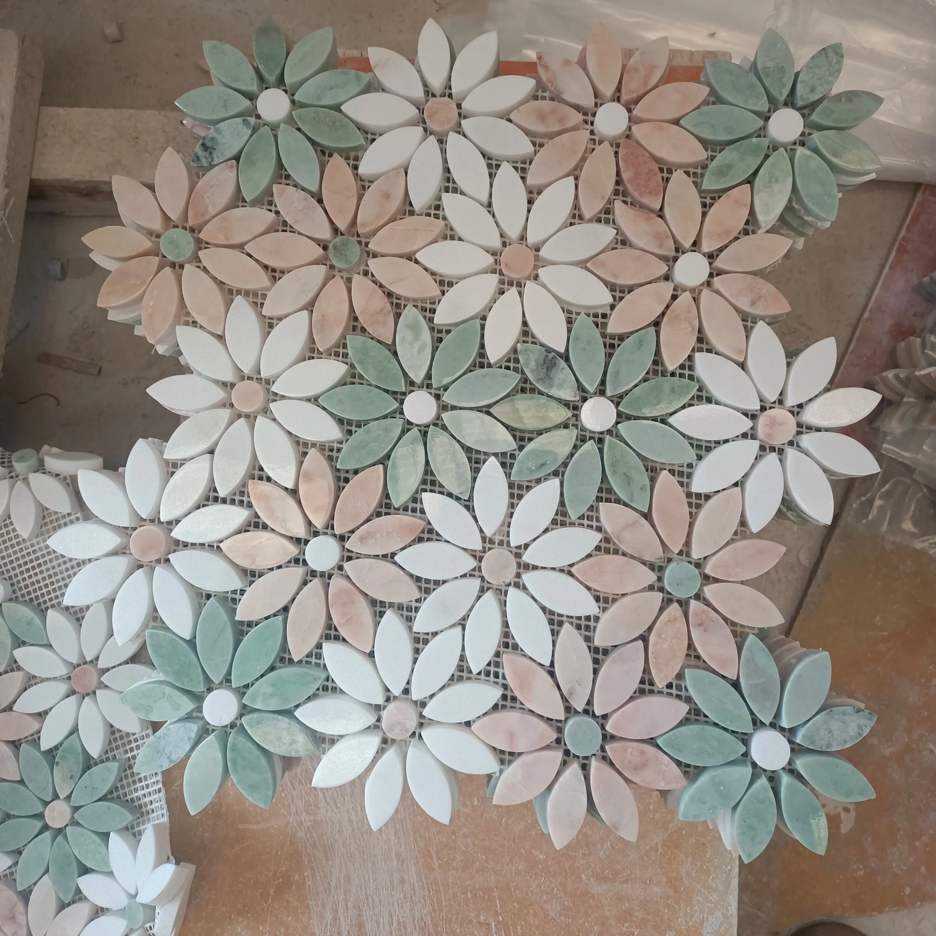 handmade marble mosaic tile medallion flower pattern mosaics marble tiles for outdoor and indoor wall