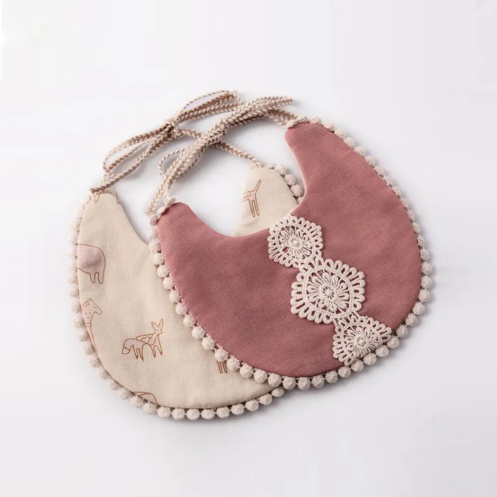 Beautiful baby bibs ramie and cotton fabric soft infant bandana bib for 0-5 years