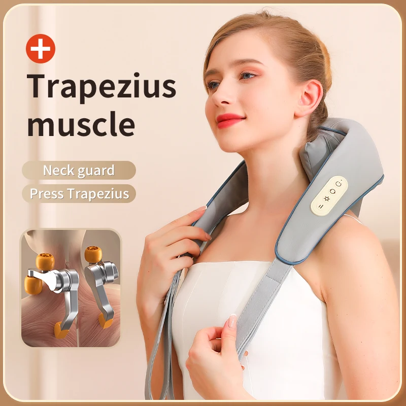 Popular Deep Kneading Neck Hand-Shaped Massager Wireless Electric Heating Neck And Shoulder Massager For Muscle Pain Relief