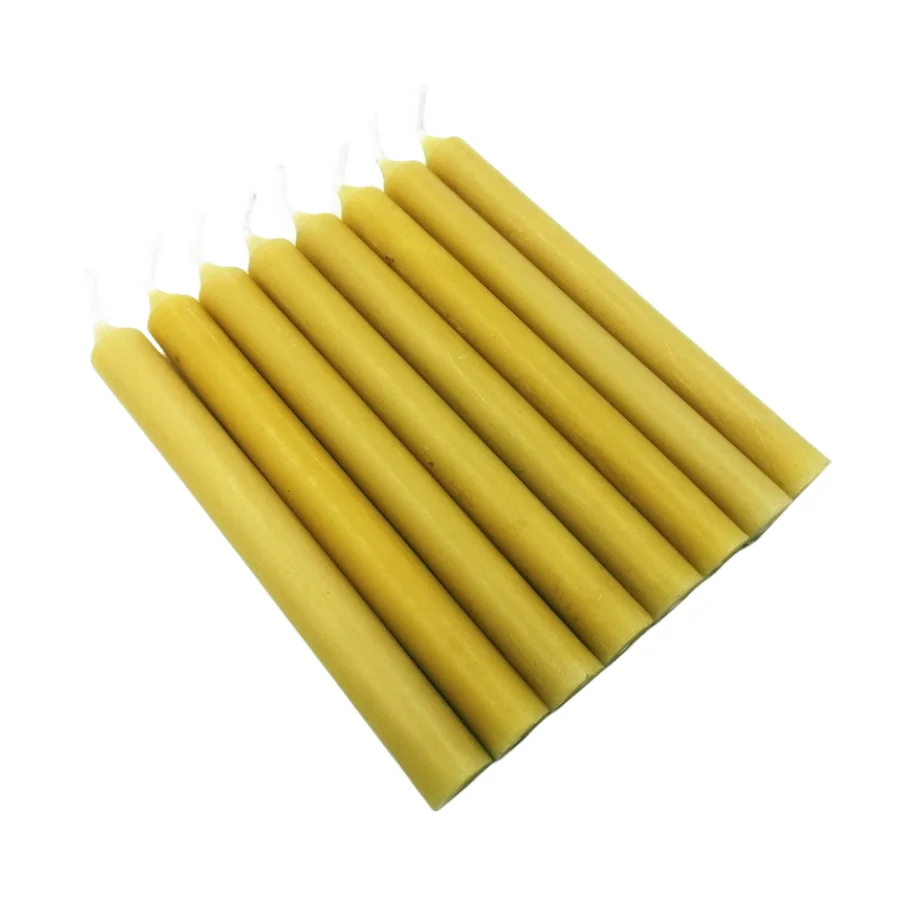 5.9Inches Handmade Natural Beeswax Thin Pillar Candles