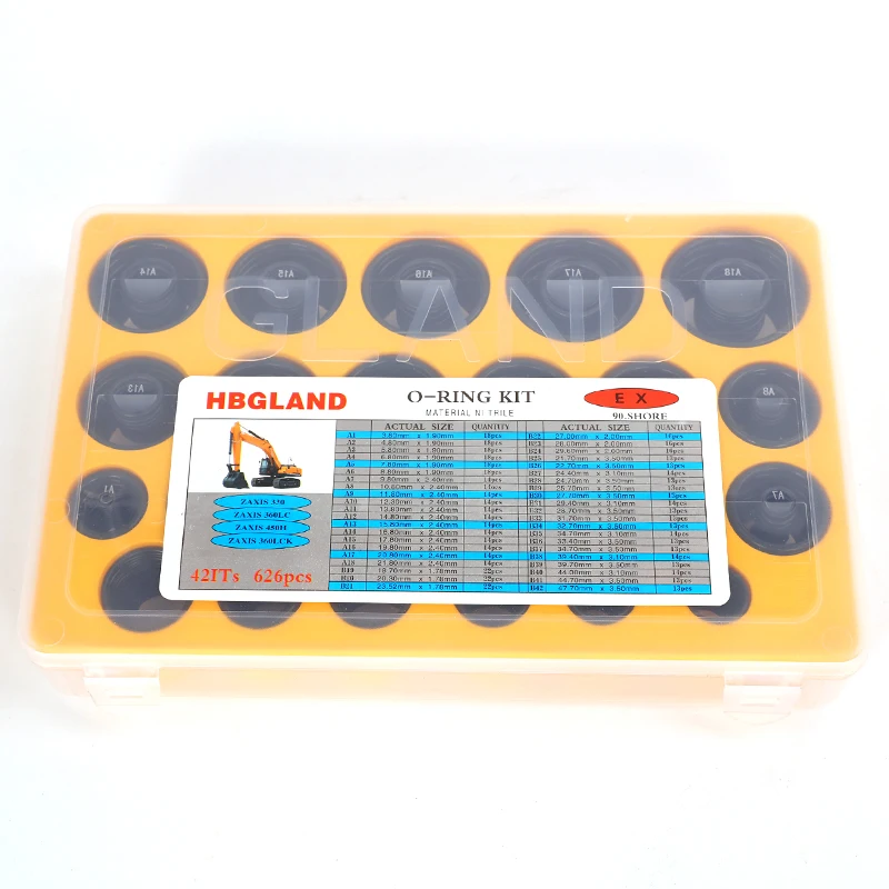 DTO Rubber Seals Oring Box Repair Seal O-Ring Kit Set for Excavator 30 Sizes O Ring Kits