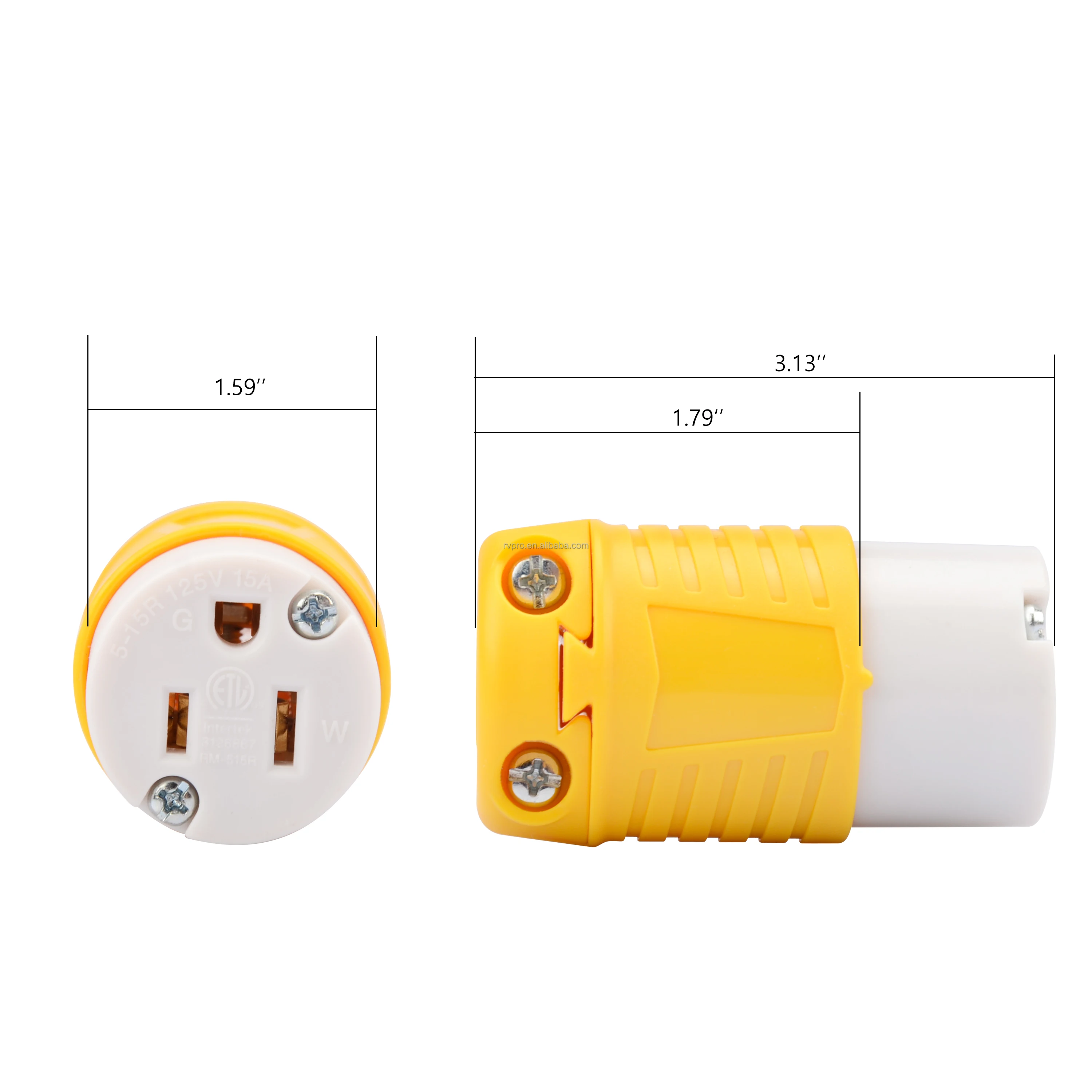 Концы удлинителя штекер NEMA 5-15P и гнездо NEMA 5-15R сменный штекер и разъем LS9384