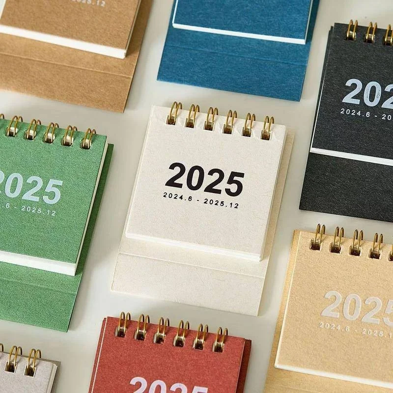 2025 Calendar Delicate Simple Desk Refreshing Mini Desktop Note Coil Calendar Book Office School Supplies kids Stationery gift