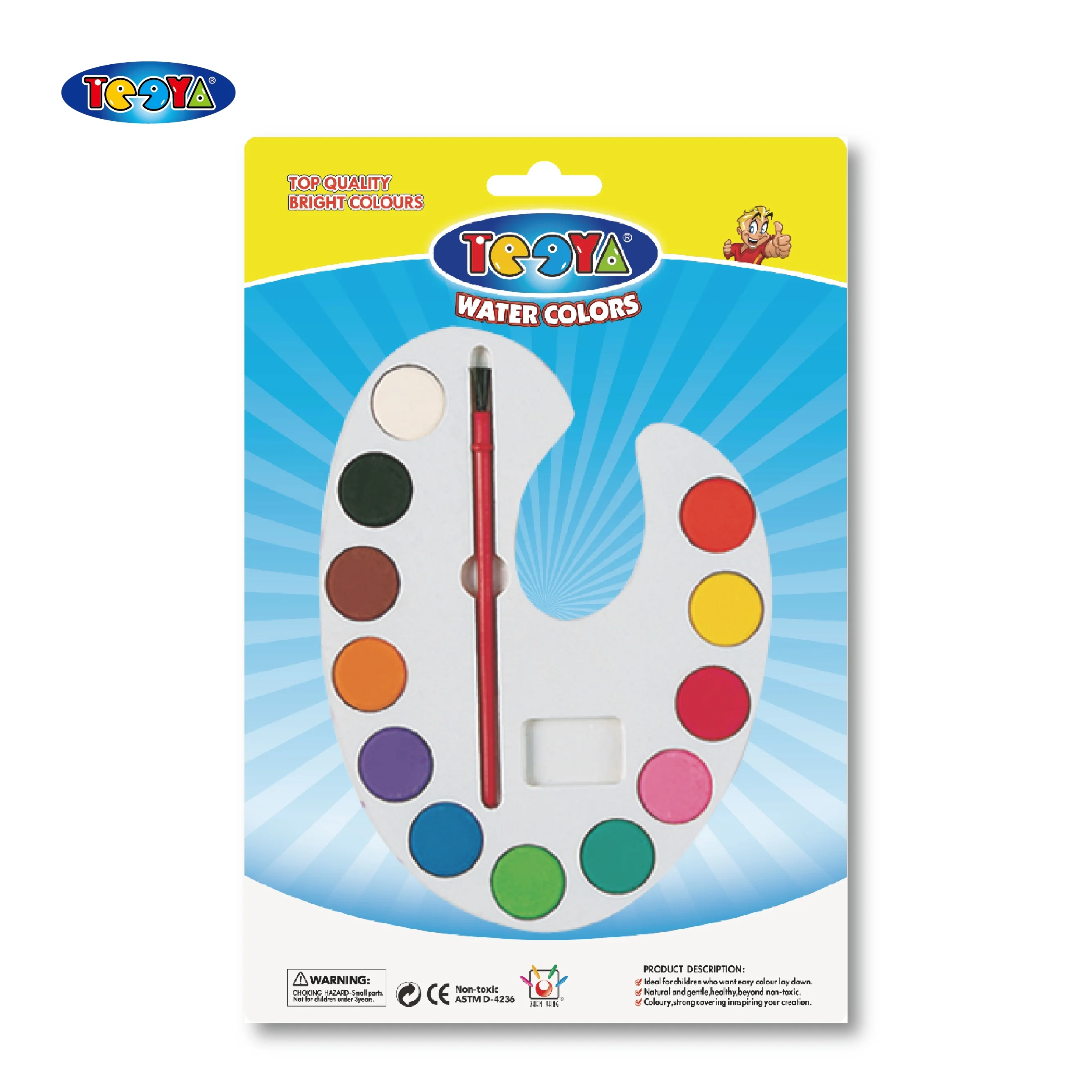 12 COLOR 21MM WATERCOLOR SET IN BLISTER PACKAGE