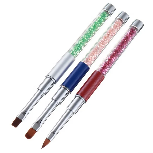 
3Pcs/set Nail Art Acrylic UV Gel Extension Builder Rhinestone Painting Brush Lines Liner Pattern Drawing Pen 