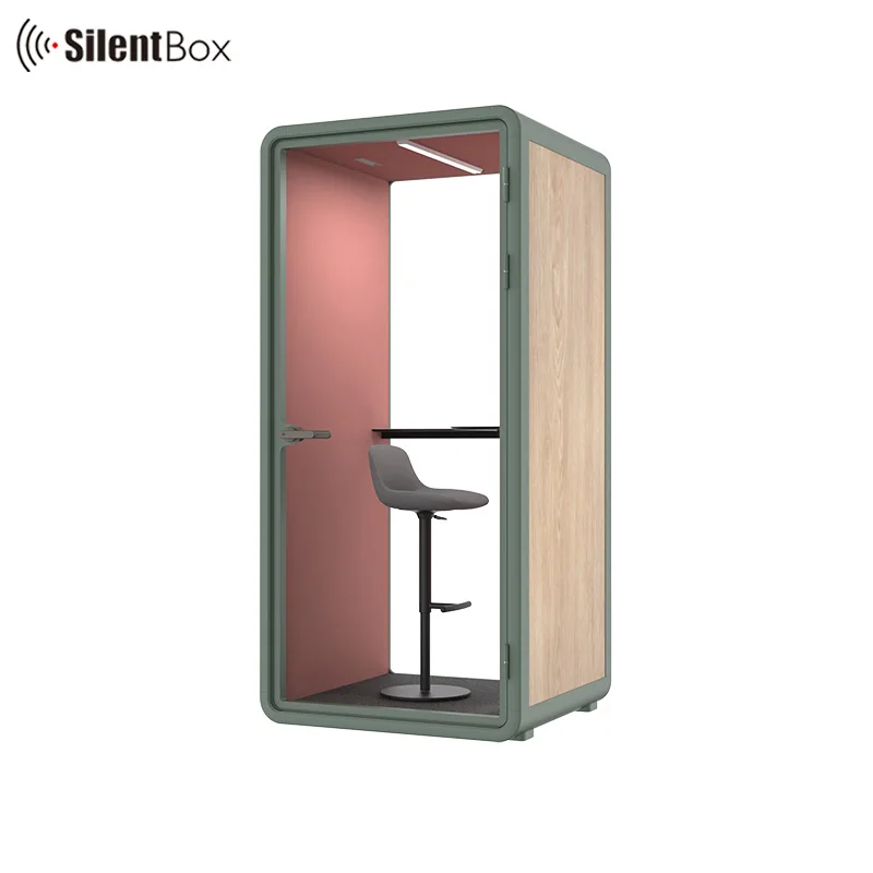 Office pods small size privacy booth portable and reconfigurable phone pods with compact laminate furniture