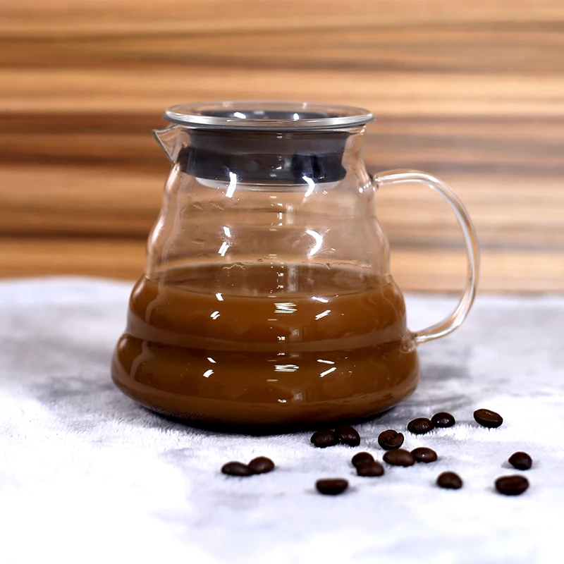 High borosilicate pour coffee maker pot server glass coffee carafe