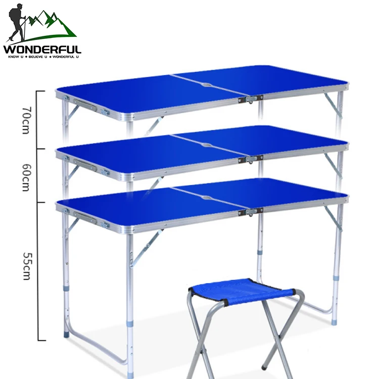 Factory supplier cheap wholesale custom picnic portable aluminum dining outdoor folding table with umbrella hole