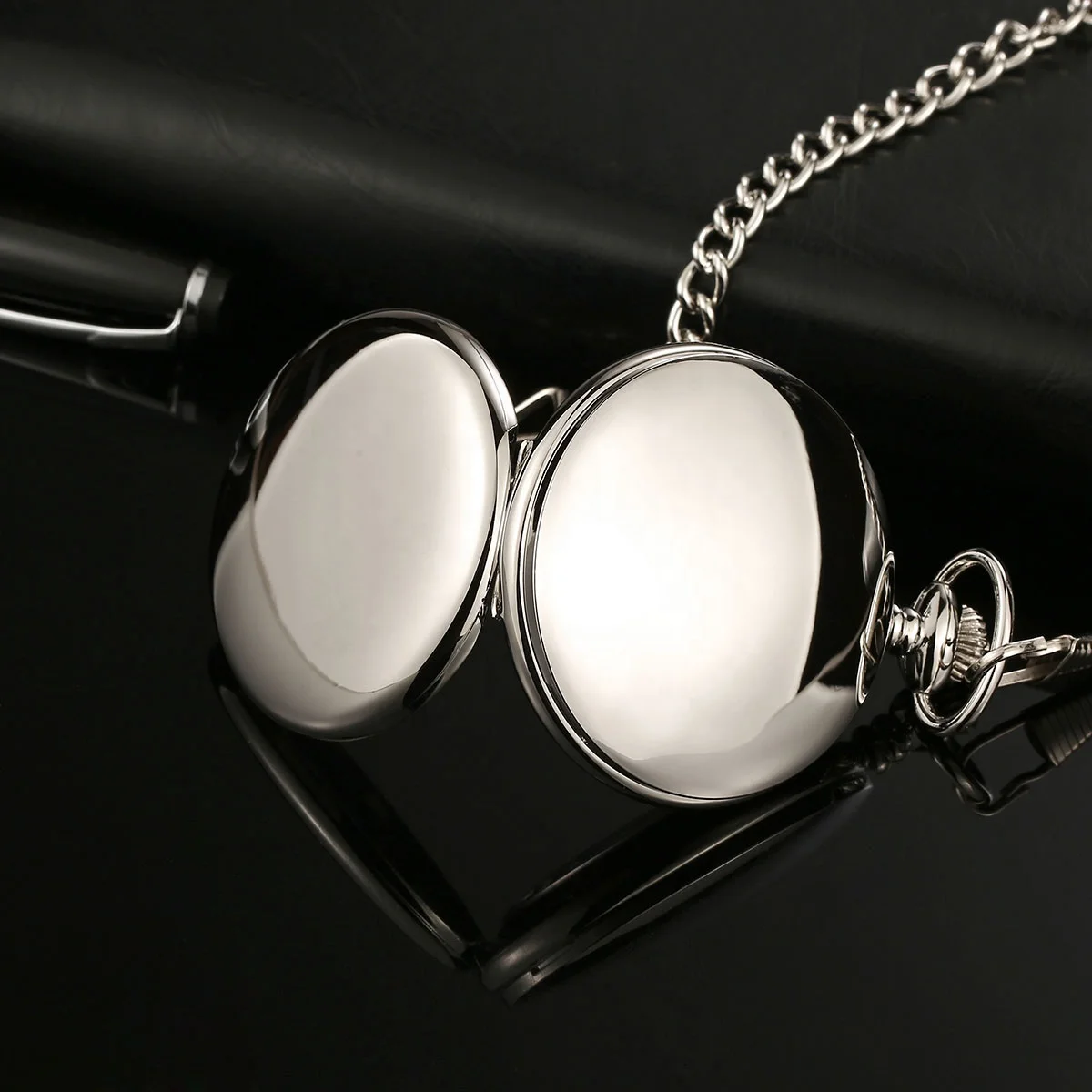 Бесплатная доставка мужские большие гладкие кварцевые карманные часы ретро ожерелье с цепочкой может быть настроен