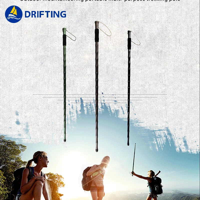 High Quality Ski Poles Foldable Crutch Trekking Pole Carbon Nordic Walking Sticks Walking Pole Alpenstock Trekking