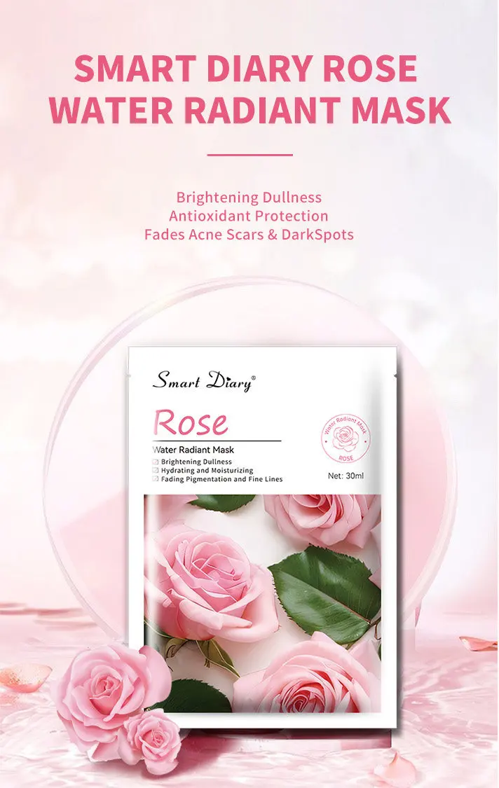 Rose essential oil hydrating mask Beauty Facial Mask Paper Sheet Korean Skin Care Moisturizing Face Mask