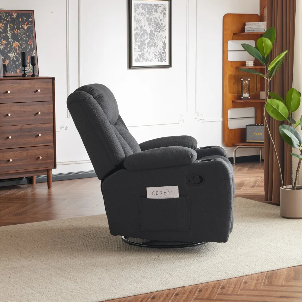 Sans Wholesale Black Fabric Single Recliner Sofa Rocking Chair Sedia Reclinabile