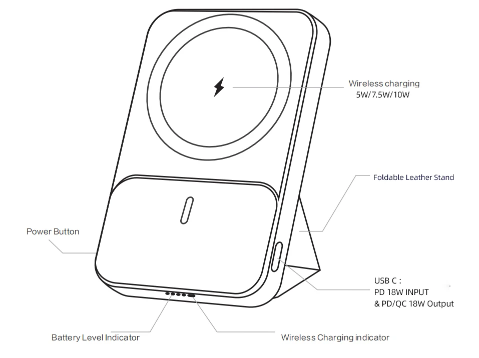 2023 factory magnetic power bank magsaf magnetic 5000mah power bank  magnetic wireless charger most selling product in alibaba