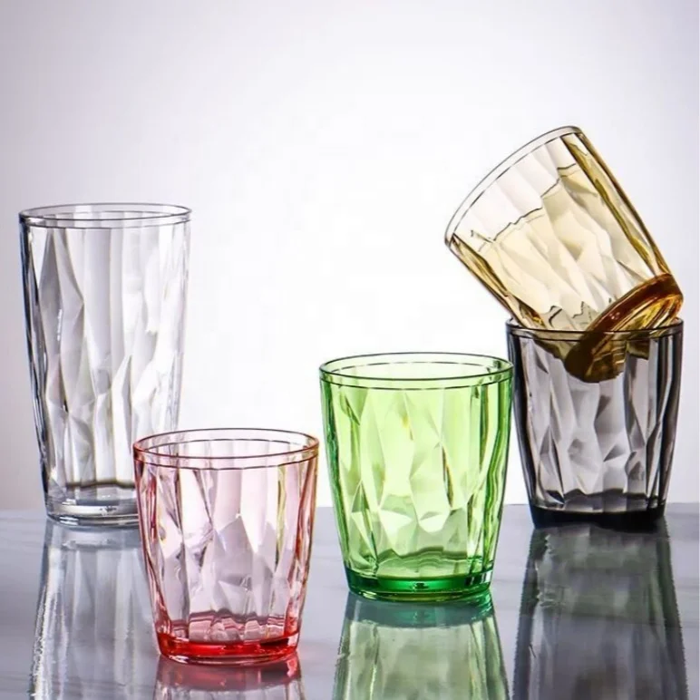 500  330  220Ml Plastic Acrylic Colored Mouthwash High Temperature Resistance Beer Tumbler Juice beverage Tea Cup For Restaurant