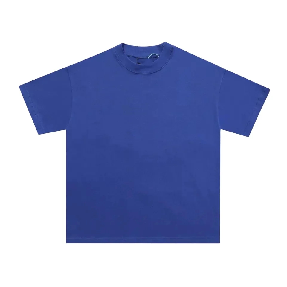 Cut And Sew Manufacture Dark blue tshirt embroidery t shirt Box Fit t shirt Unisex Cotton t shirt For men